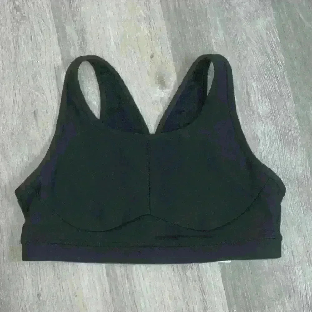 Athleta Sculptek Stealth Black Sports Bra Yoga, Gym Athletic Stretch Size M